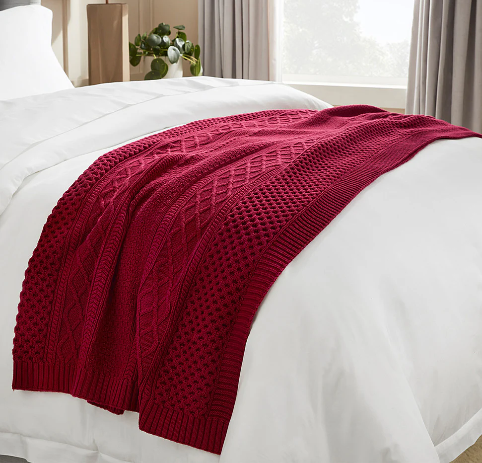 Aran Knit Throw Blanket - Image 5